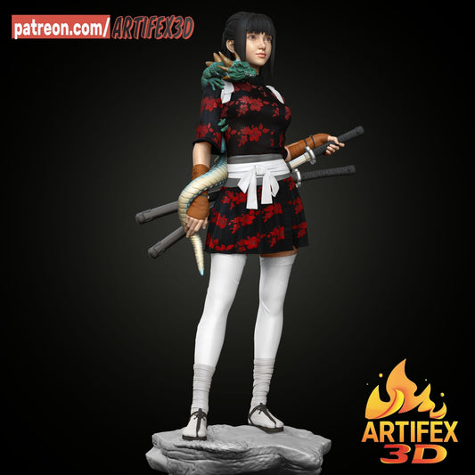 The girl and the dragon - Artifex3D - Dark Forge Arts