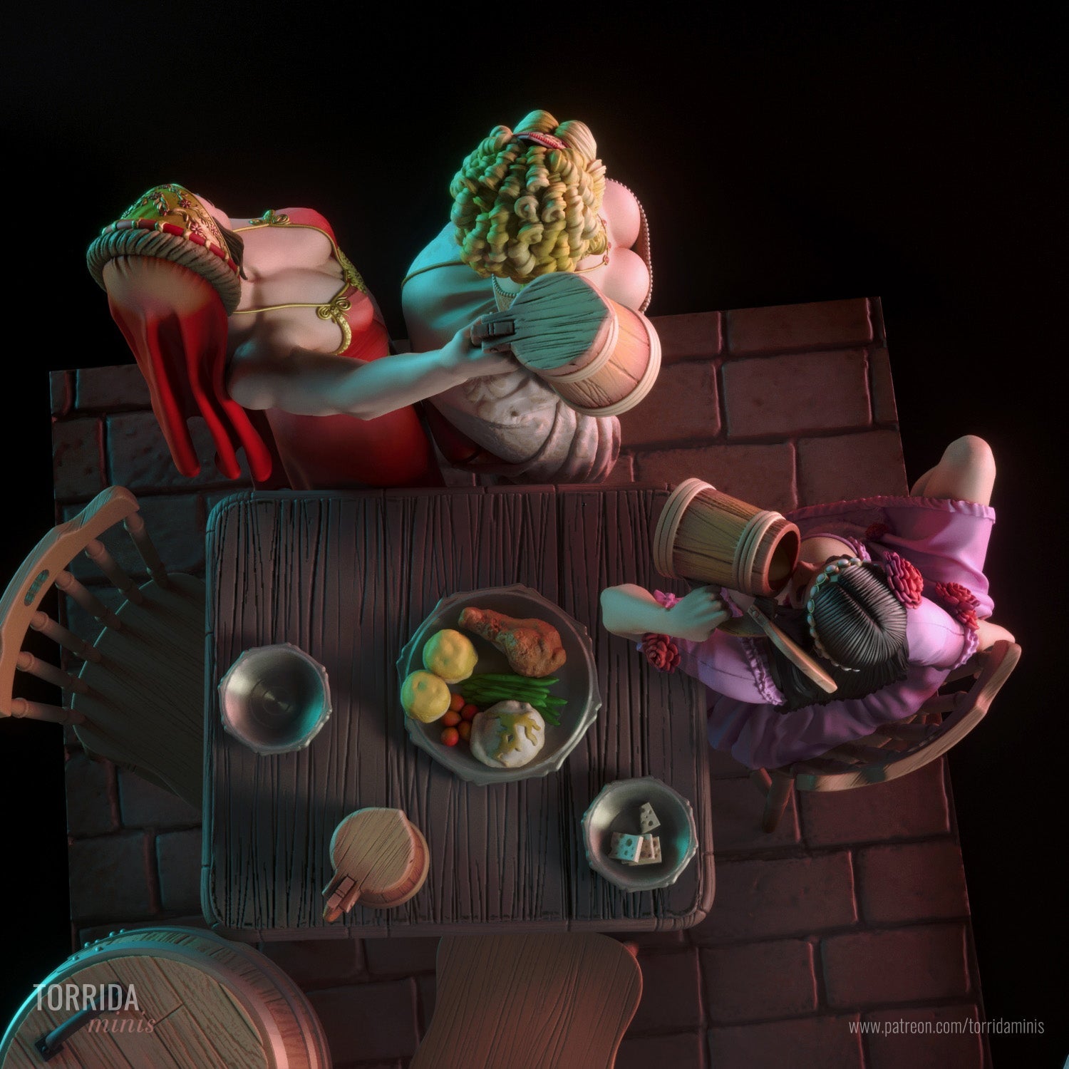 Trouble Sisters Diorama - Torrida Minis - Dark Forge Arts