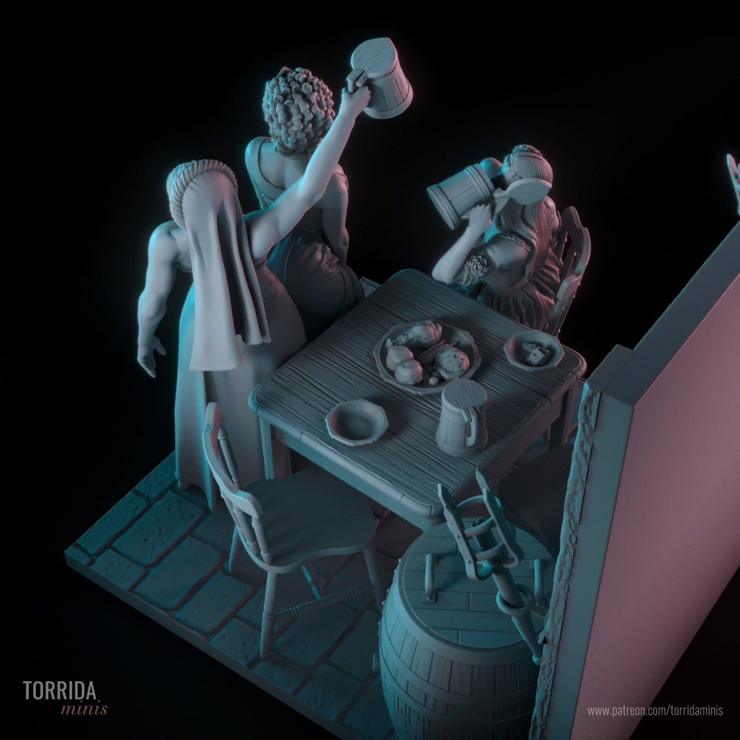 Trouble Sisters Diorama - Torrida Minis - Dark Forge Arts