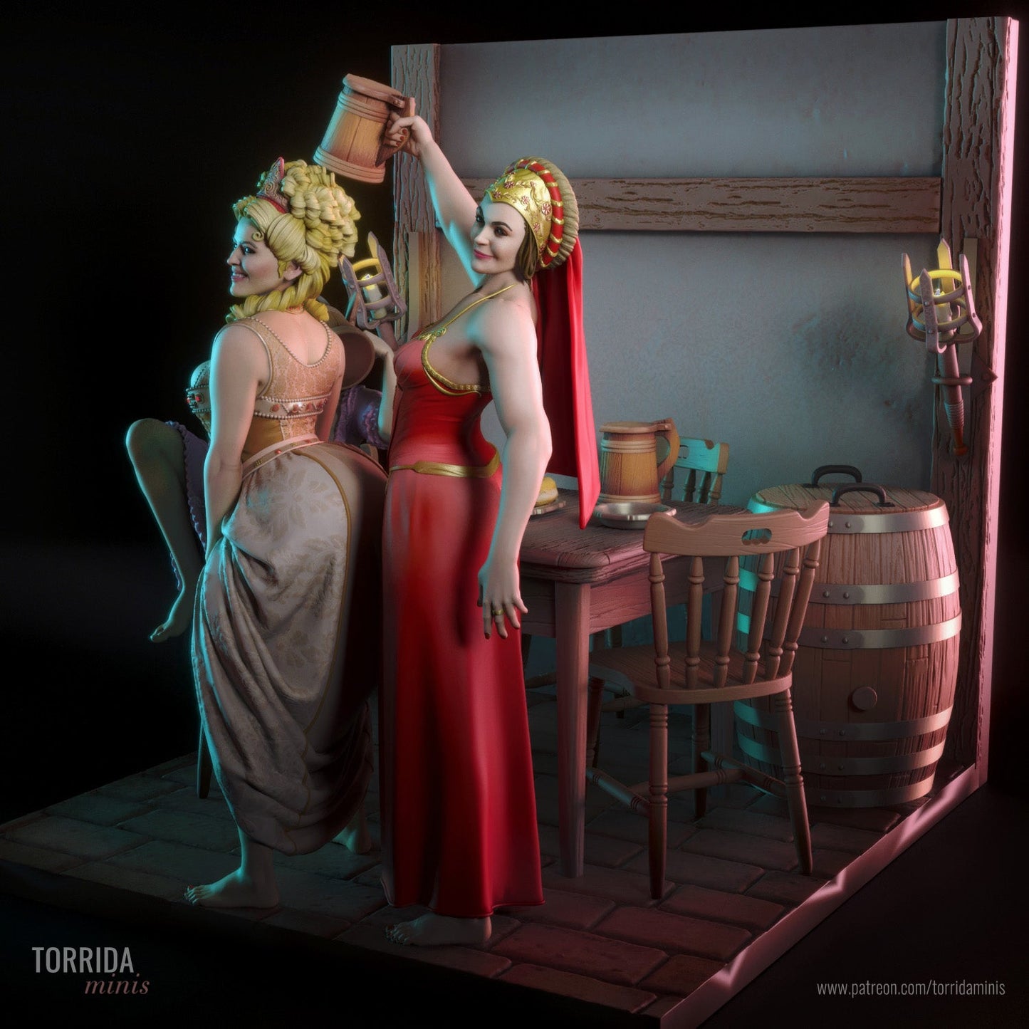 Trouble Sisters Diorama - Torrida Minis - Dark Forge Arts