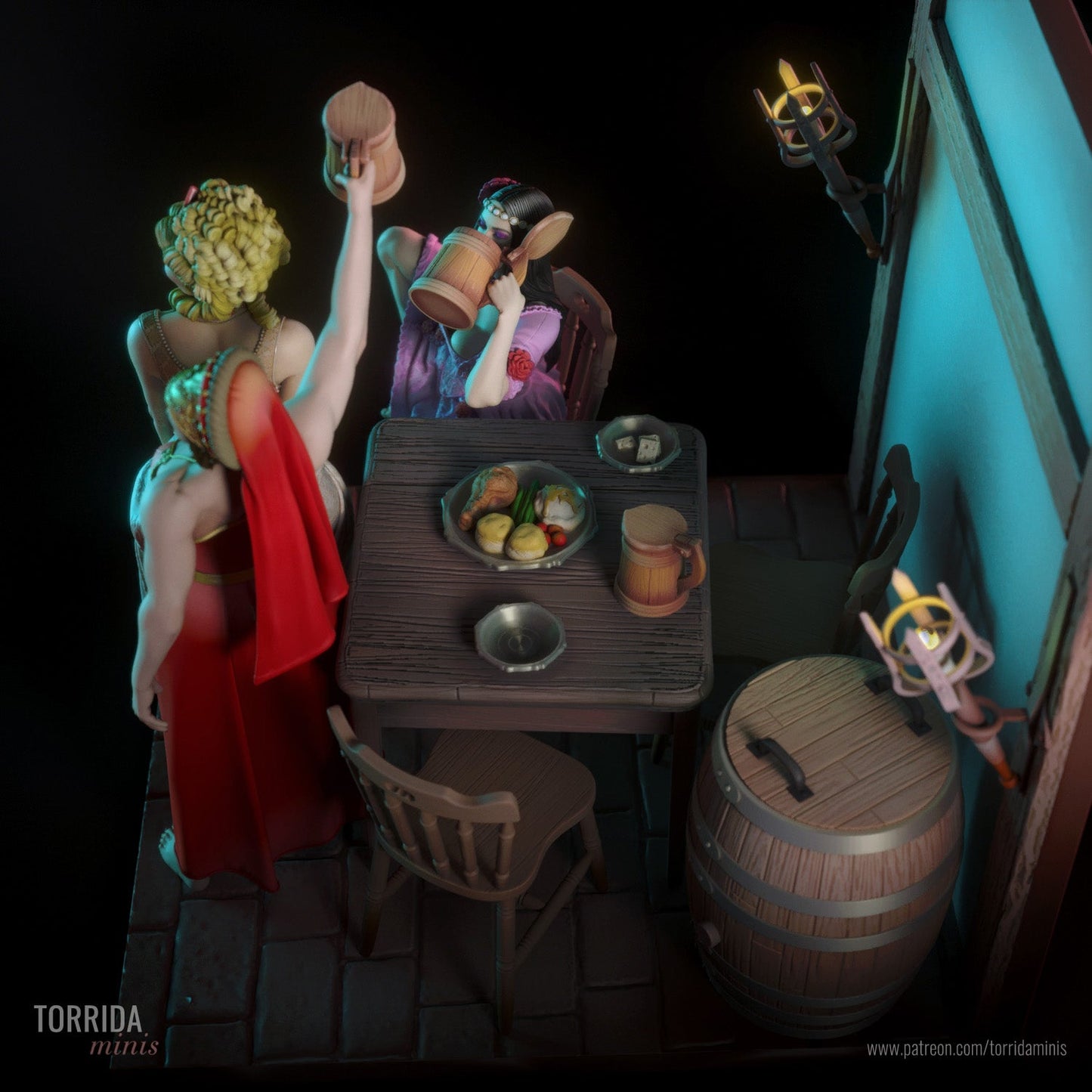 Trouble Sisters Diorama - Torrida Minis - Dark Forge Arts