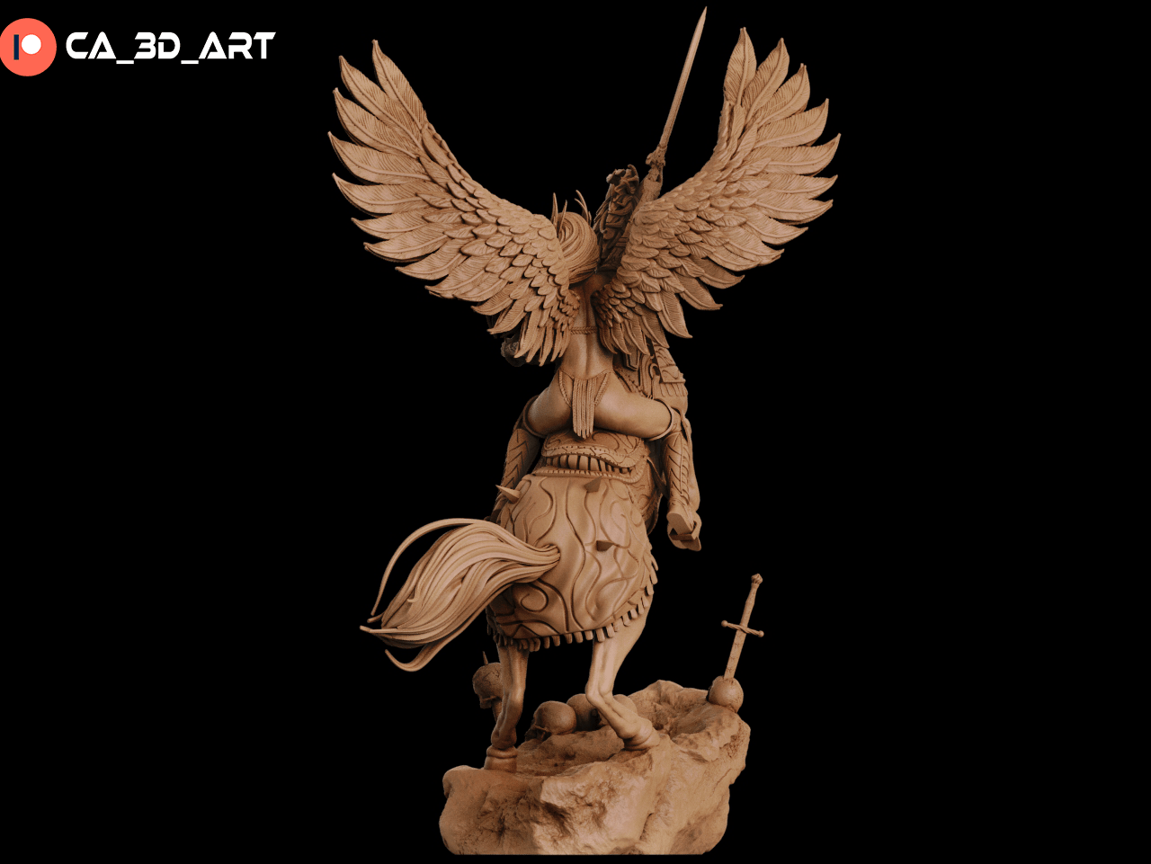 Valkyrie on horse - CA 3D Studios - Dark Forge Arts